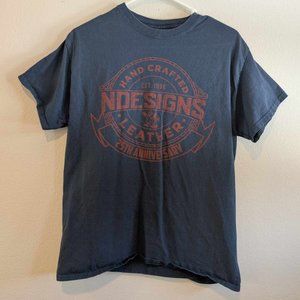 *10/$10* Men's Gildan Blue NDesigns Leather T-shirt - Medium